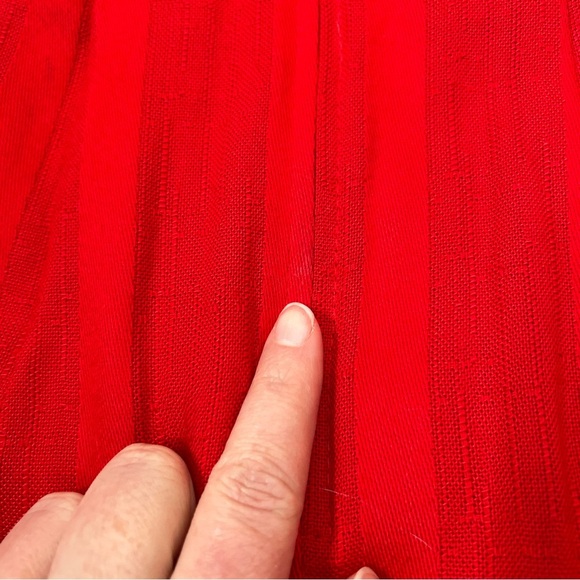 Vintage Sauci Red Stripe Skirt Suit Set Size Med Blazer Size 3 Skirt Office 90's - Picture 16 of 16
